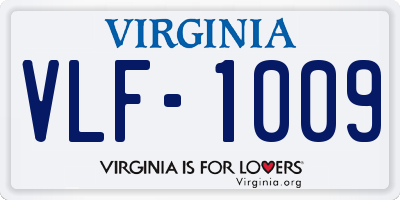 VA license plate VLF1009