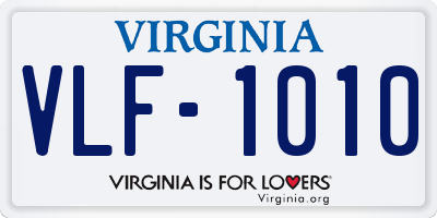 VA license plate VLF1010
