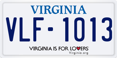 VA license plate VLF1013