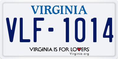 VA license plate VLF1014