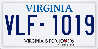 VA license plate VLF1019