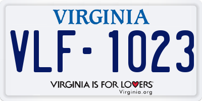 VA license plate VLF1023