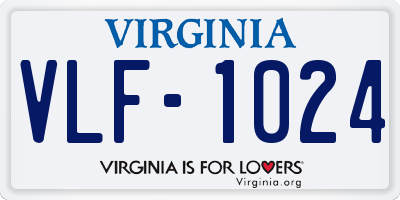 VA license plate VLF1024