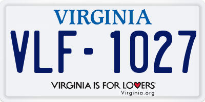 VA license plate VLF1027