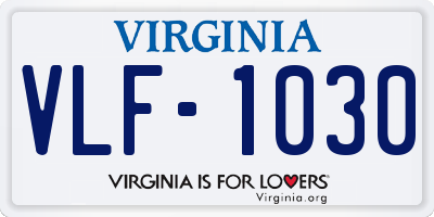 VA license plate VLF1030