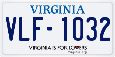 VA license plate VLF1032