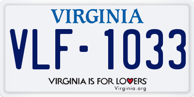 VA license plate VLF1033