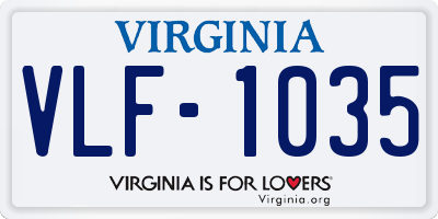 VA license plate VLF1035