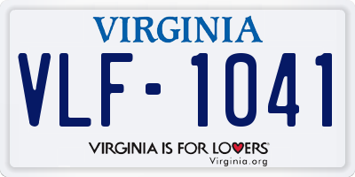 VA license plate VLF1041
