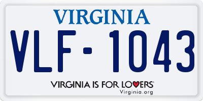VA license plate VLF1043