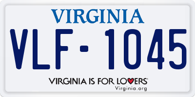 VA license plate VLF1045