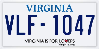 VA license plate VLF1047