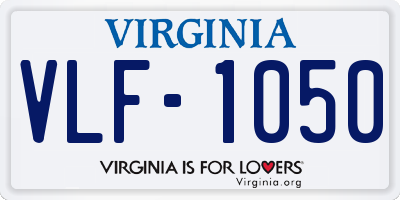 VA license plate VLF1050