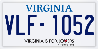 VA license plate VLF1052