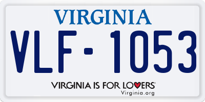 VA license plate VLF1053