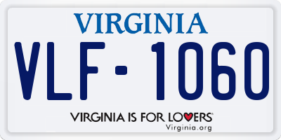 VA license plate VLF1060