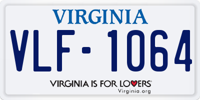 VA license plate VLF1064