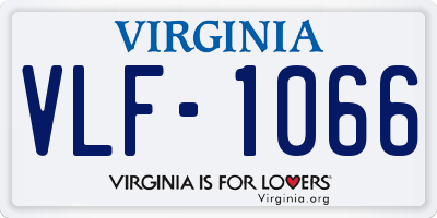 VA license plate VLF1066