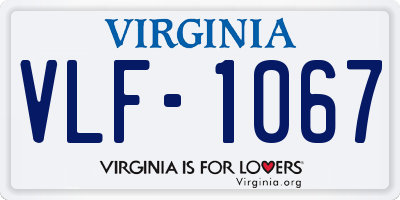 VA license plate VLF1067