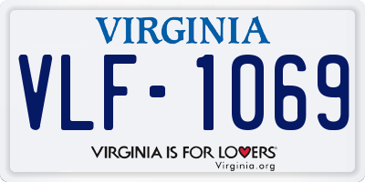 VA license plate VLF1069