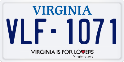 VA license plate VLF1071