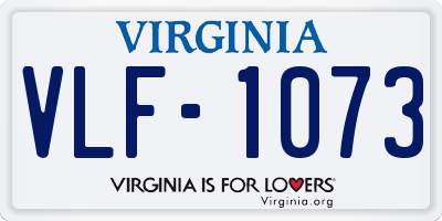 VA license plate VLF1073