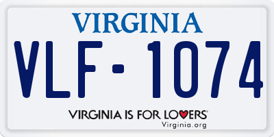 VA license plate VLF1074