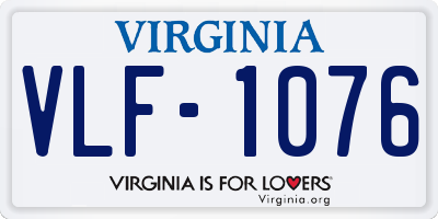 VA license plate VLF1076