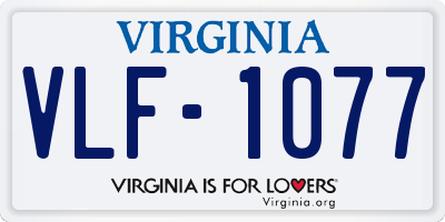 VA license plate VLF1077