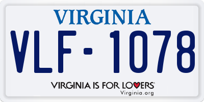 VA license plate VLF1078