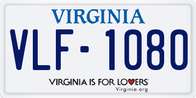VA license plate VLF1080