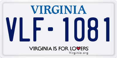 VA license plate VLF1081