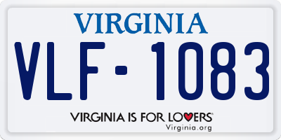 VA license plate VLF1083