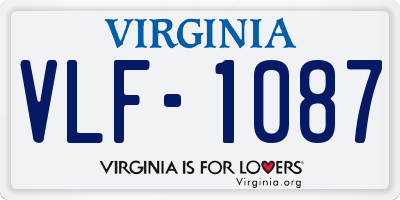 VA license plate VLF1087