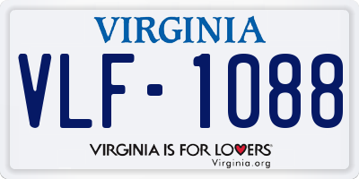 VA license plate VLF1088