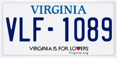 VA license plate VLF1089