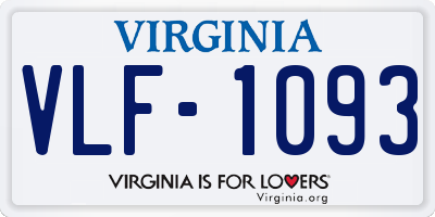 VA license plate VLF1093