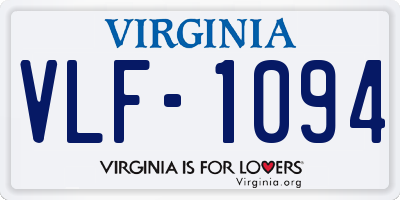 VA license plate VLF1094