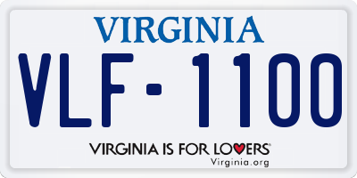 VA license plate VLF1100