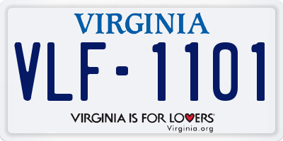 VA license plate VLF1101