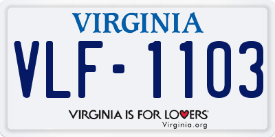 VA license plate VLF1103