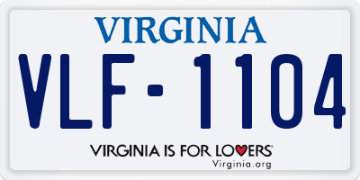 VA license plate VLF1104