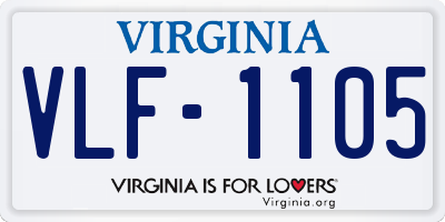 VA license plate VLF1105