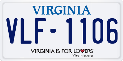 VA license plate VLF1106