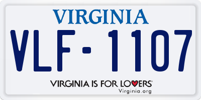 VA license plate VLF1107