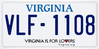 VA license plate VLF1108