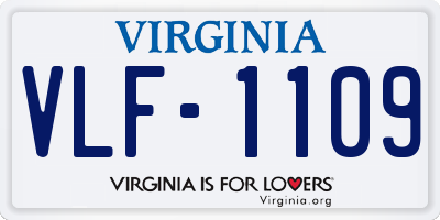 VA license plate VLF1109