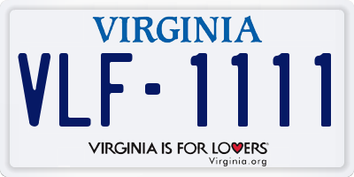 VA license plate VLF1111