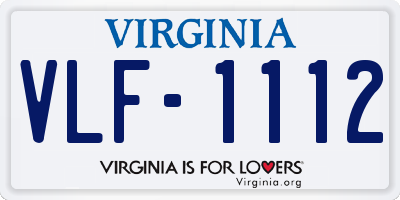 VA license plate VLF1112