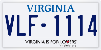 VA license plate VLF1114